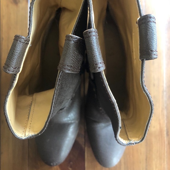 Guess Brown Cowboy Ankle Boots 8 Stacked Heel - Picture 4 of 8